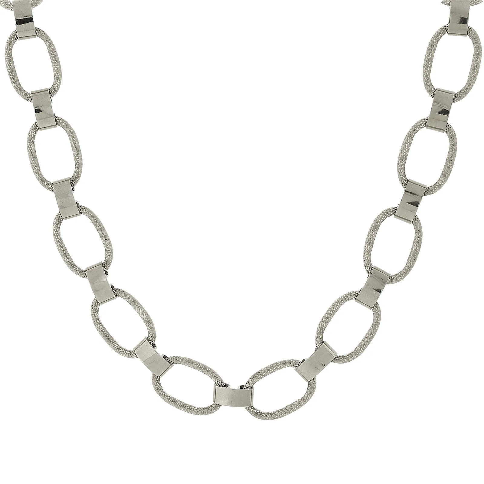 1928 Jewelry Classic Textured Link Necklace 18"