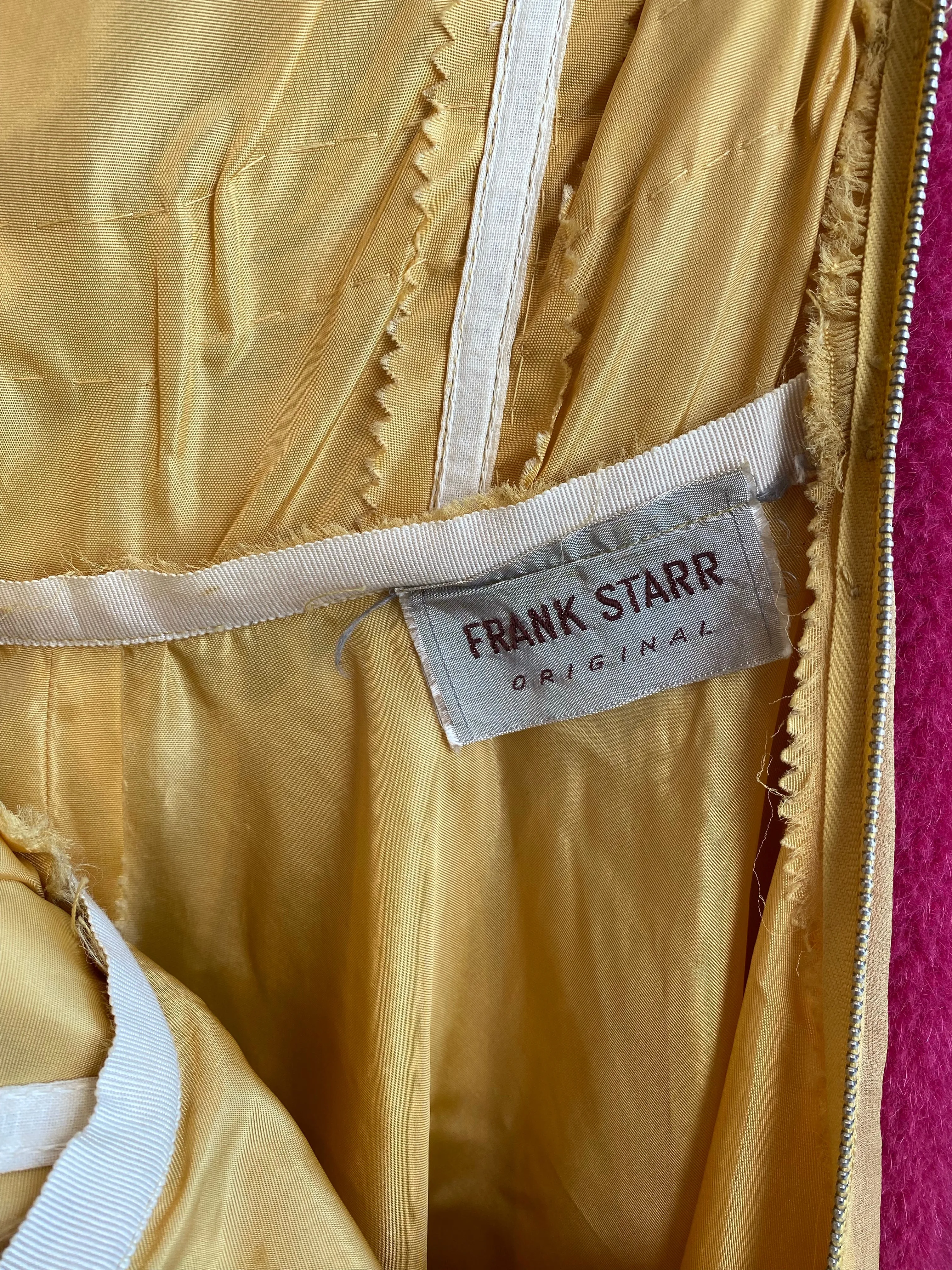 1950's Sunbeam Silk Chiffon Strapless Dress By Frank Starr / Waist 24"