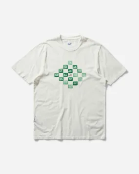 24/1 Jersey Printed Logo Grid T-Shirt Gauze White
