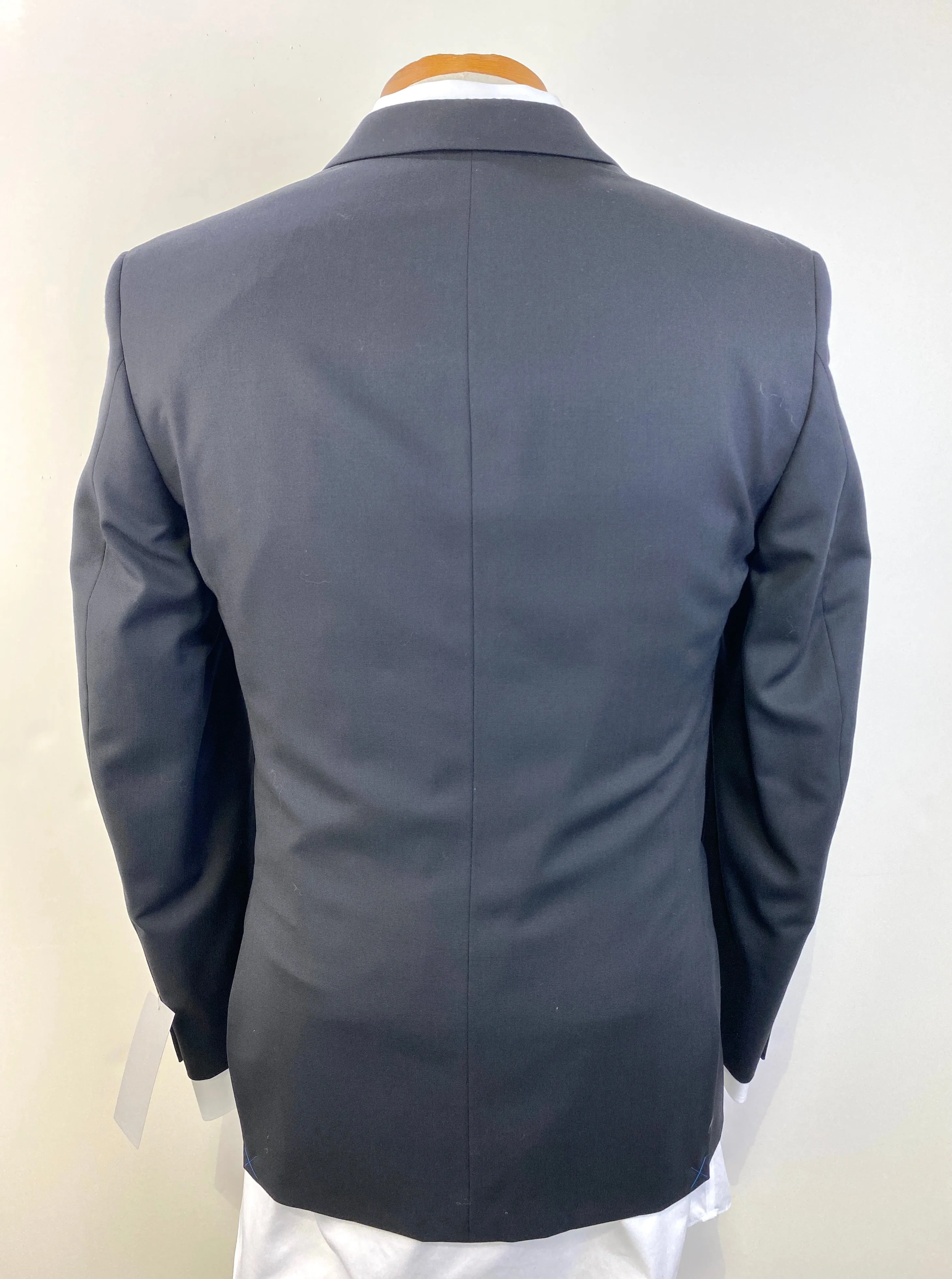 60s-Style Men's Black Slim Fit 2-Piece Suit, Egara, 38R
