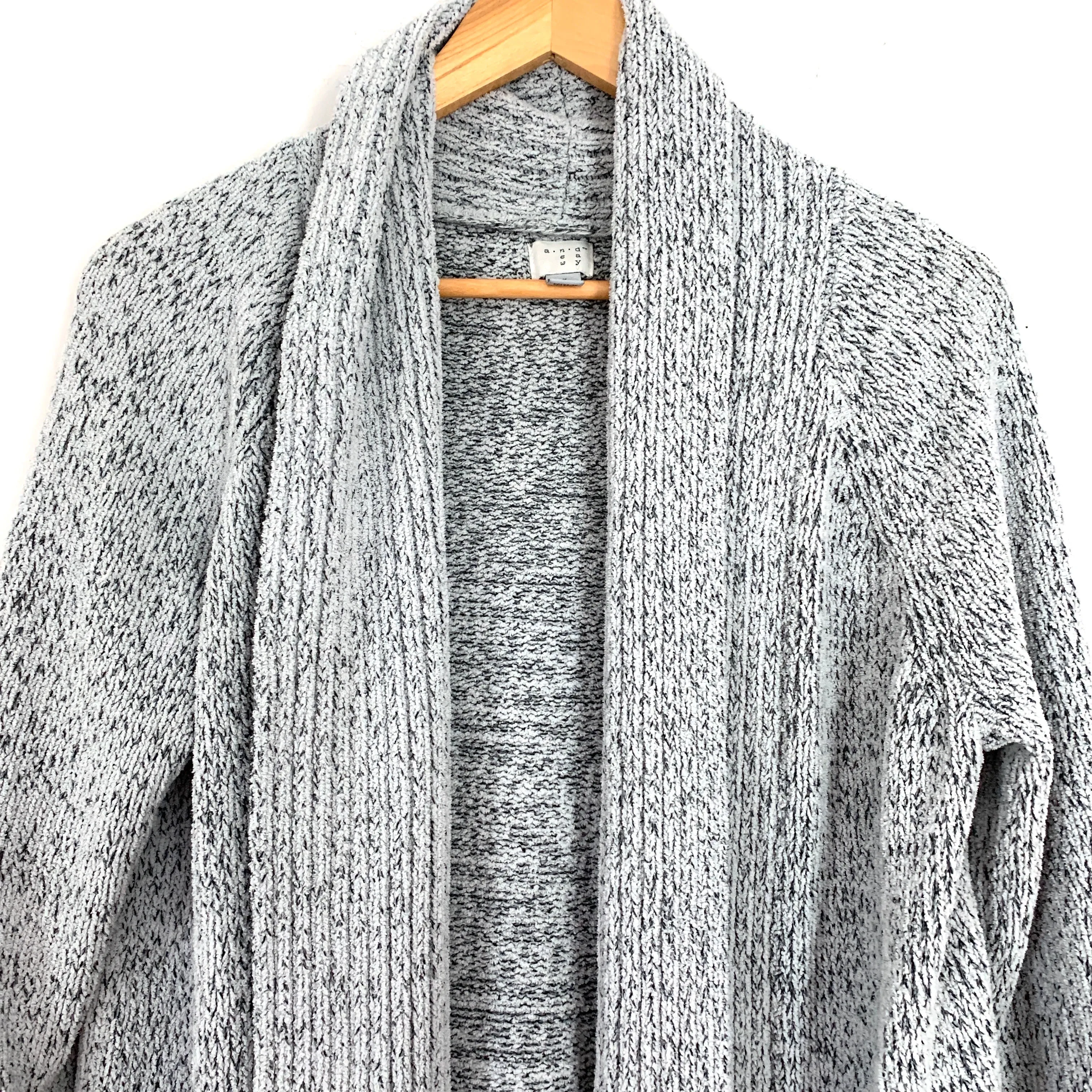 A New Day Light Grey Chenille-Like Pocket Cardigan- Size S