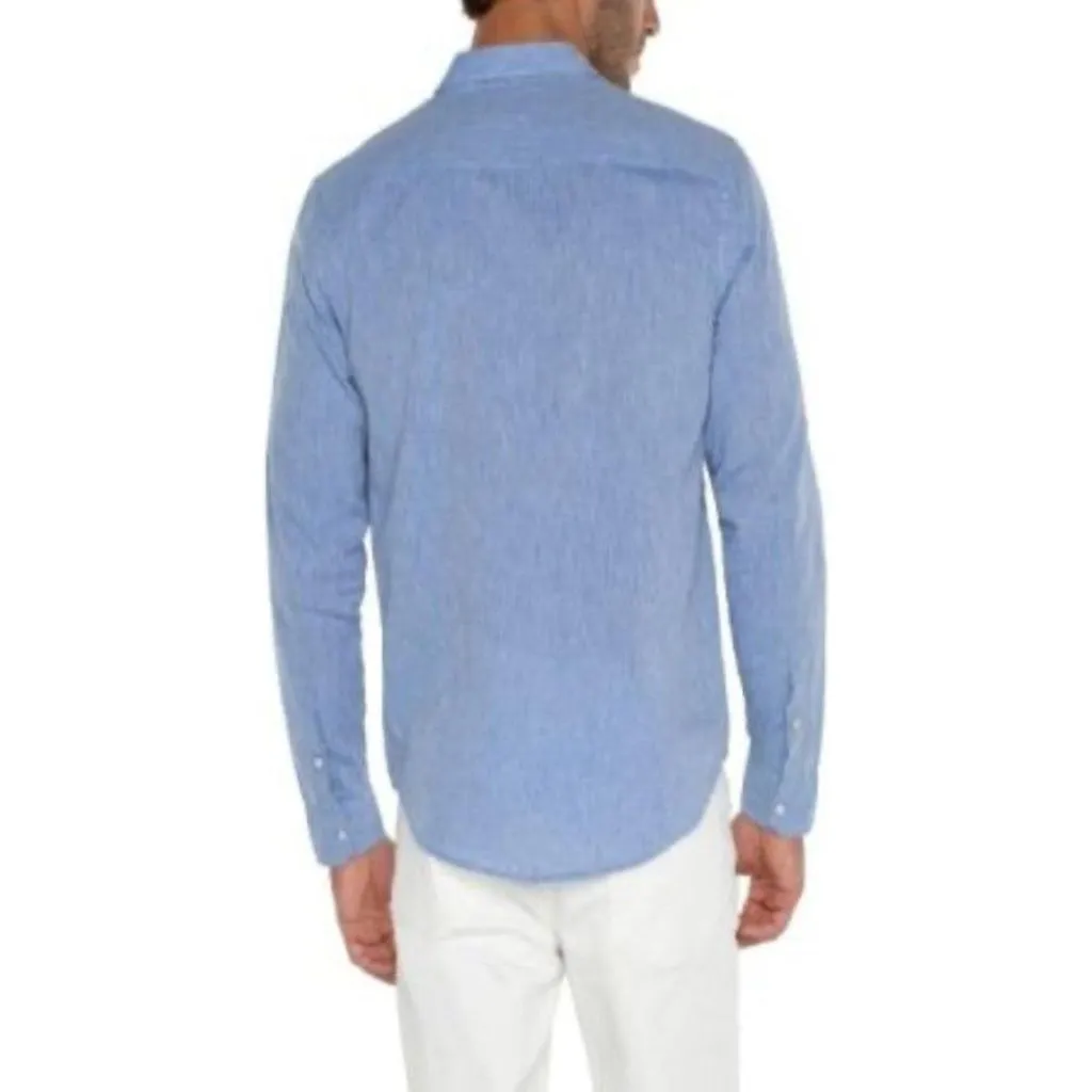 Aiden Convertible Sleeve Button-Up - Blue