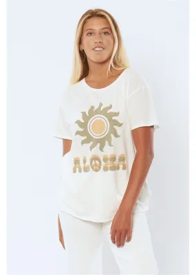 Aloha S/S Knit Tee - Vintage White