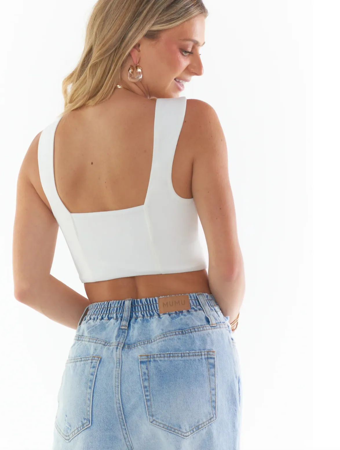 Ansley Crop Top - White