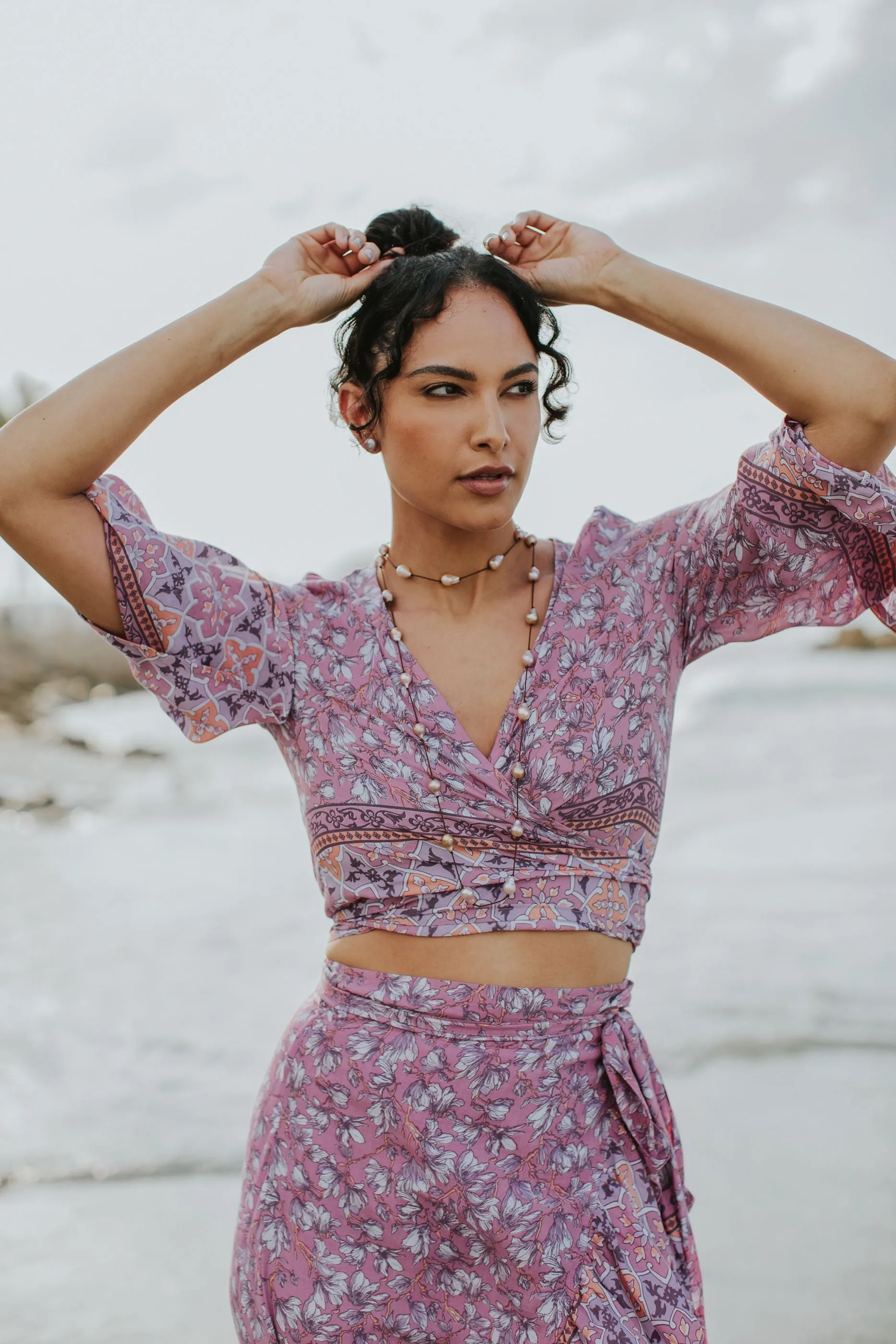 Bahama Wrap Top - Pink Blossom