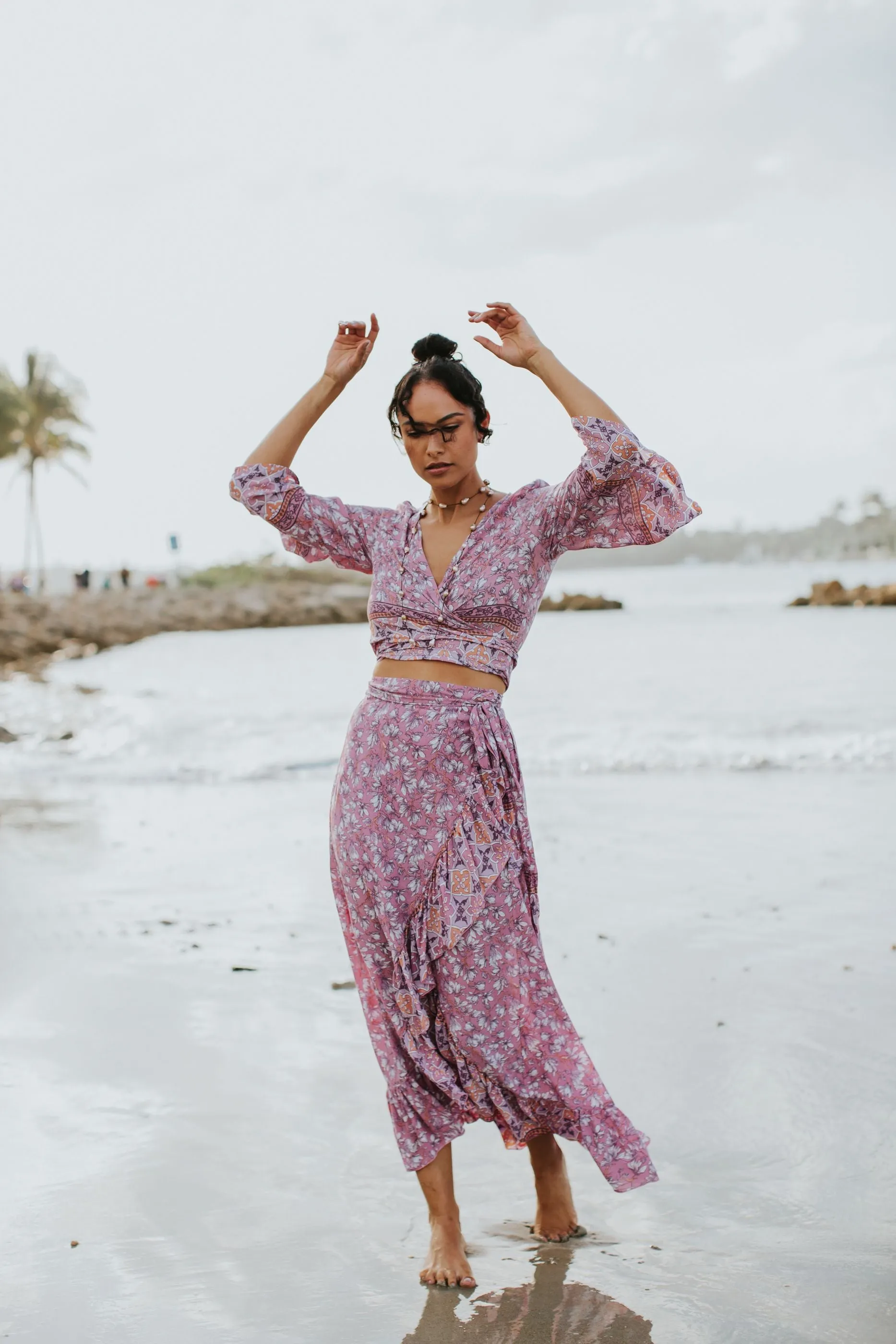 Bahama Wrap Top - Pink Blossom