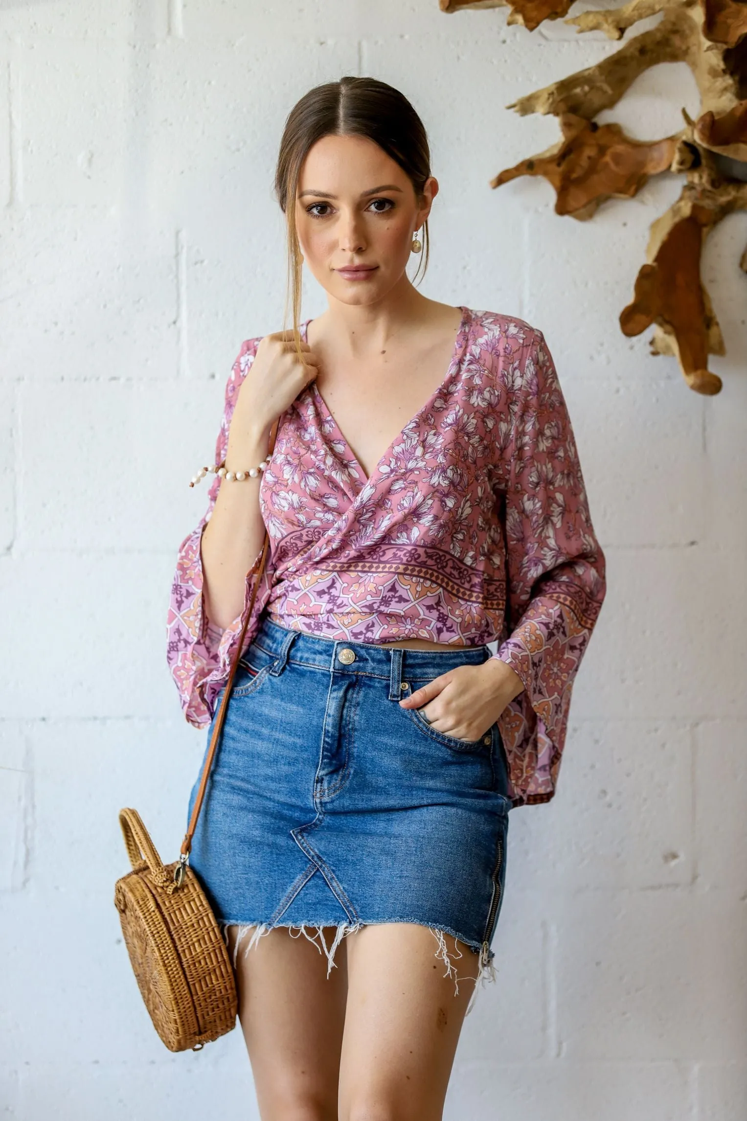 Bahama Wrap Top - Pink Blossom