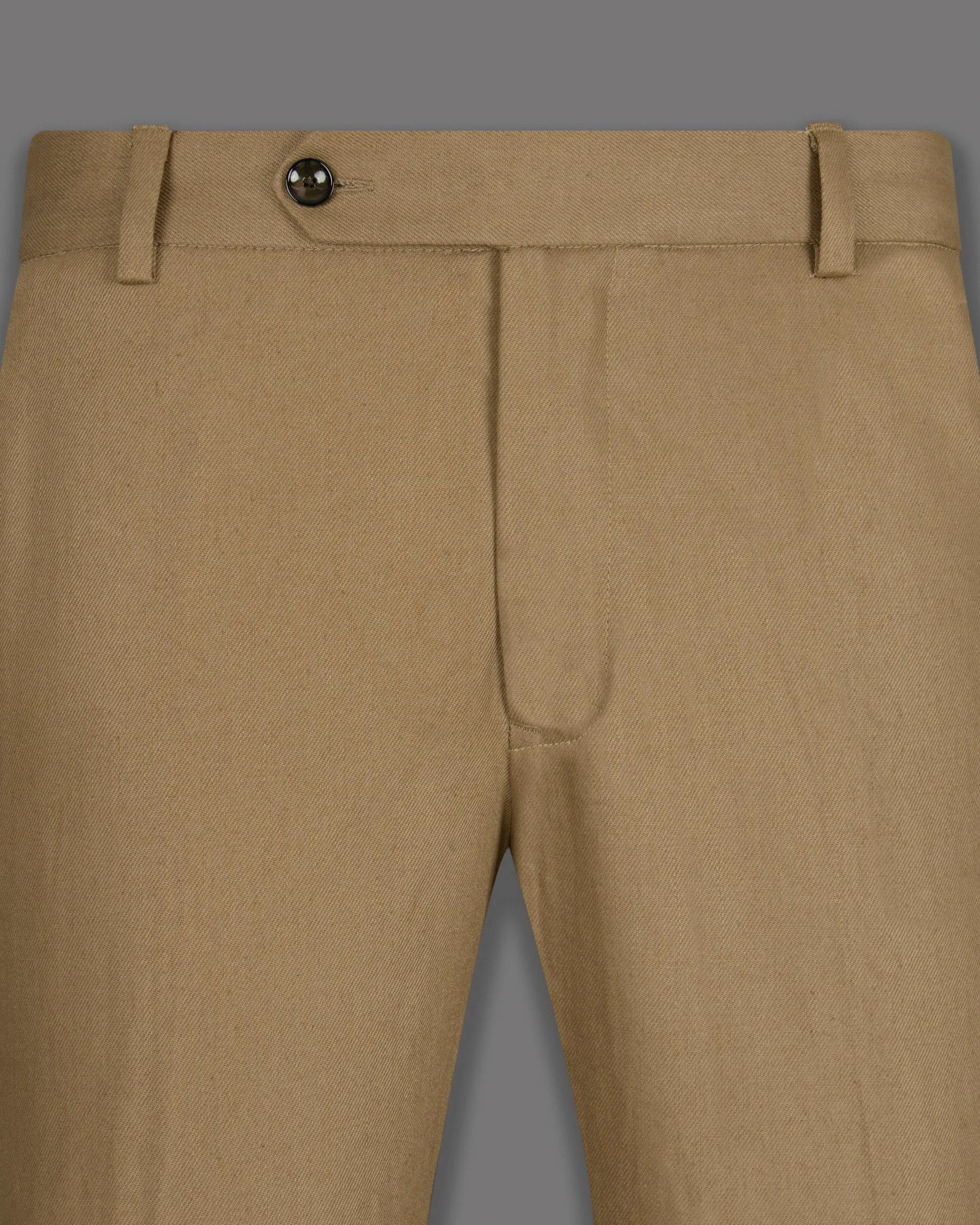 Barley Corn Brown Double Breasted Premium Cotton Suit