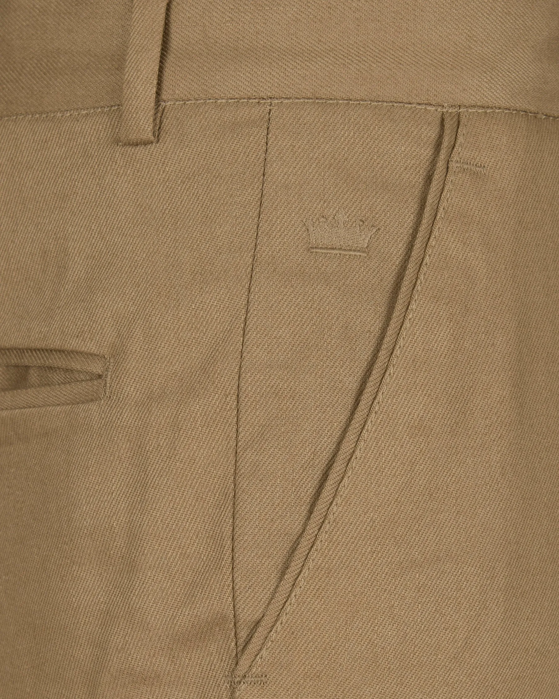 Barley Corn Brown Double Breasted Premium Cotton Suit