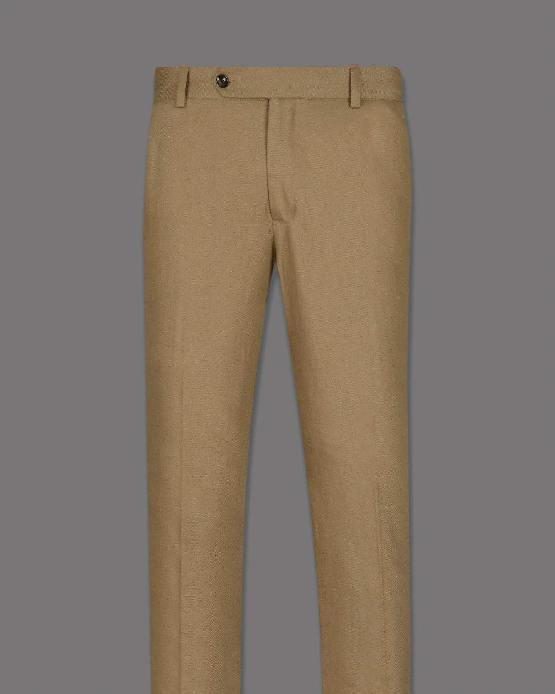 Barley Corn Brown Double Breasted Premium Cotton Suit