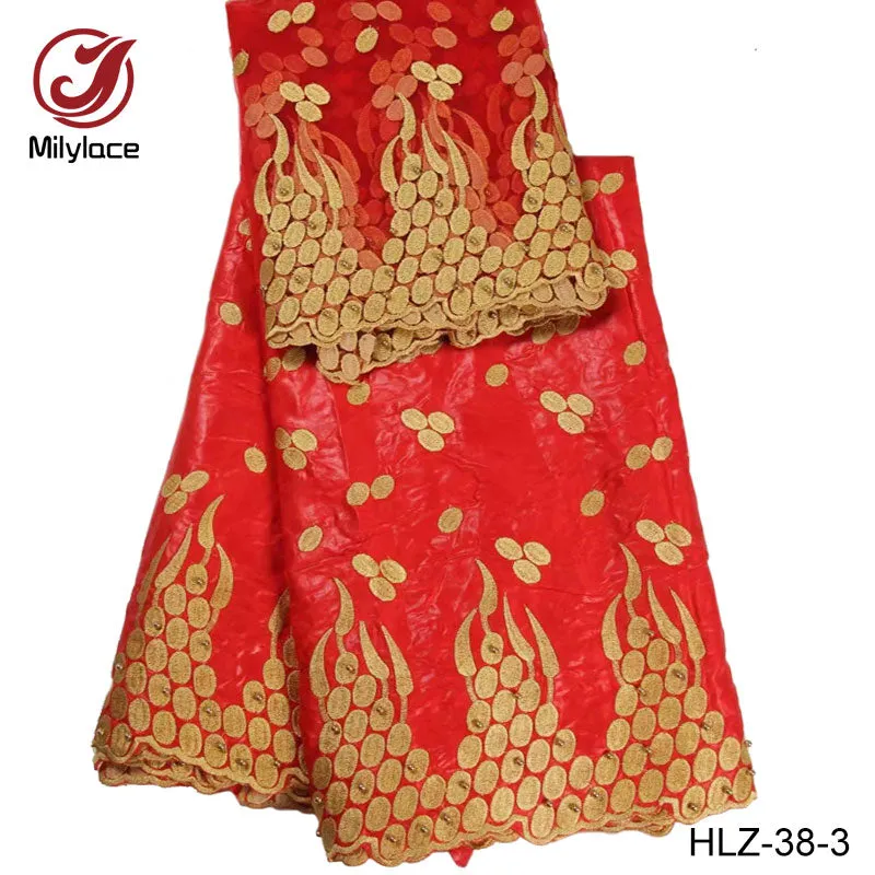 beaded bazin cotton fabric fashionable tulle lace style nigerian