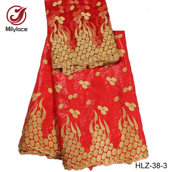 beaded bazin cotton fabric fashionable tulle lace style nigerian