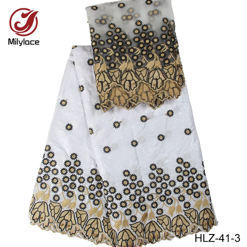 beaded bazin cotton fabric fashionable tulle lace style nigerian