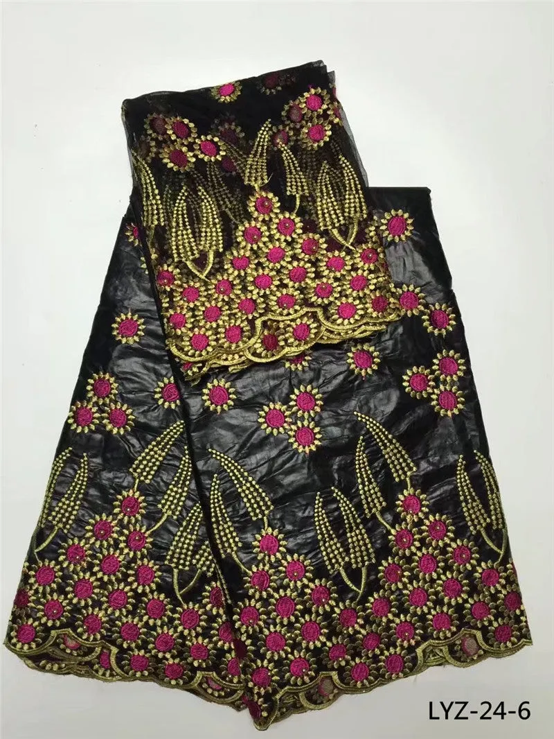 beaded bazin cotton fabric fashionable tulle lace style nigerian