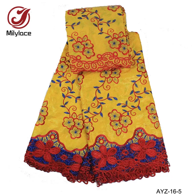 beaded bazin cotton fabric fashionable tulle lace style nigerian
