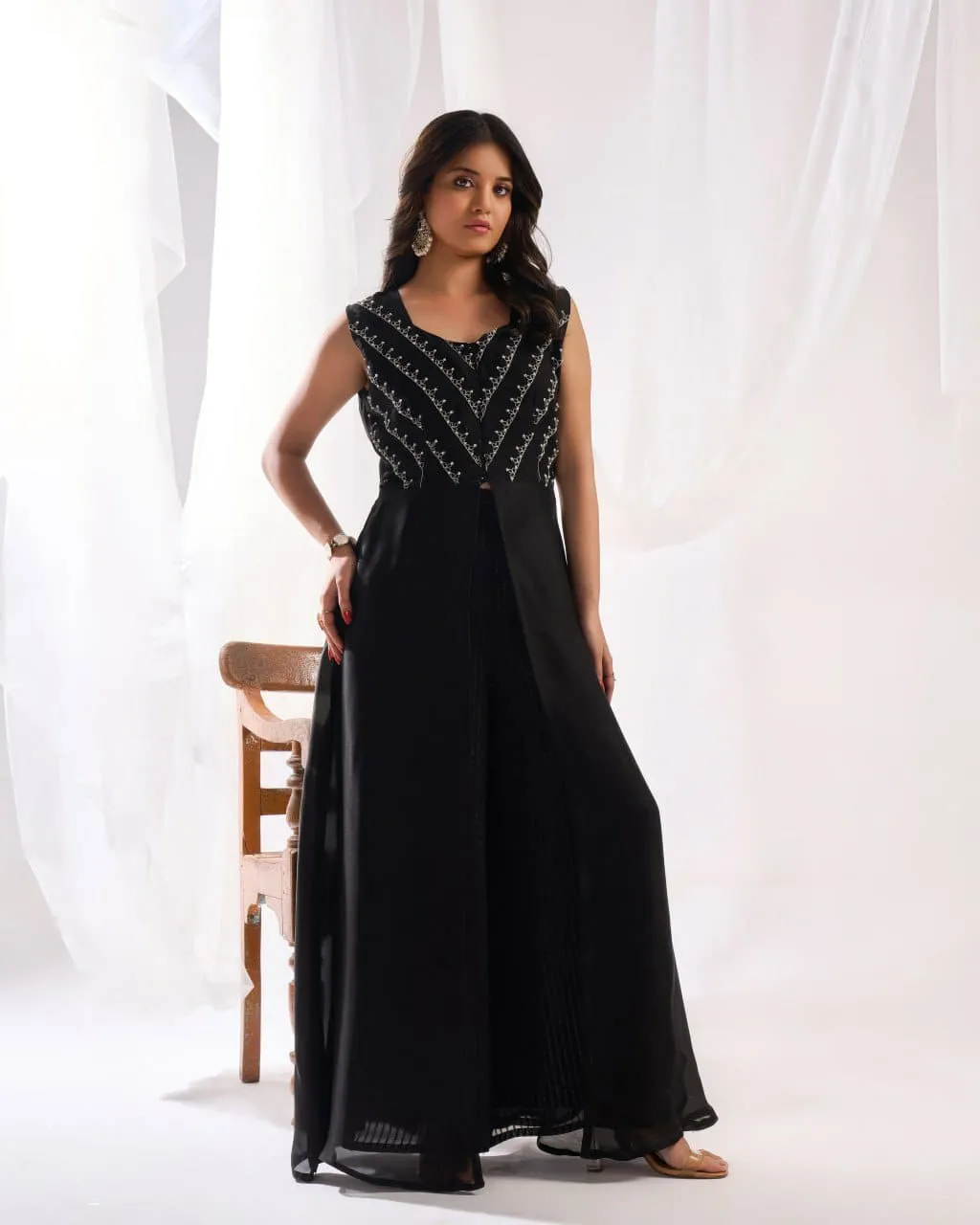 Beautiful Designer Party Wear Satin Georgette Salwar Suit