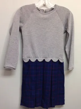 Bella Bliss Size 12 Blue & Gray Cotton Big Girls Dress Casual