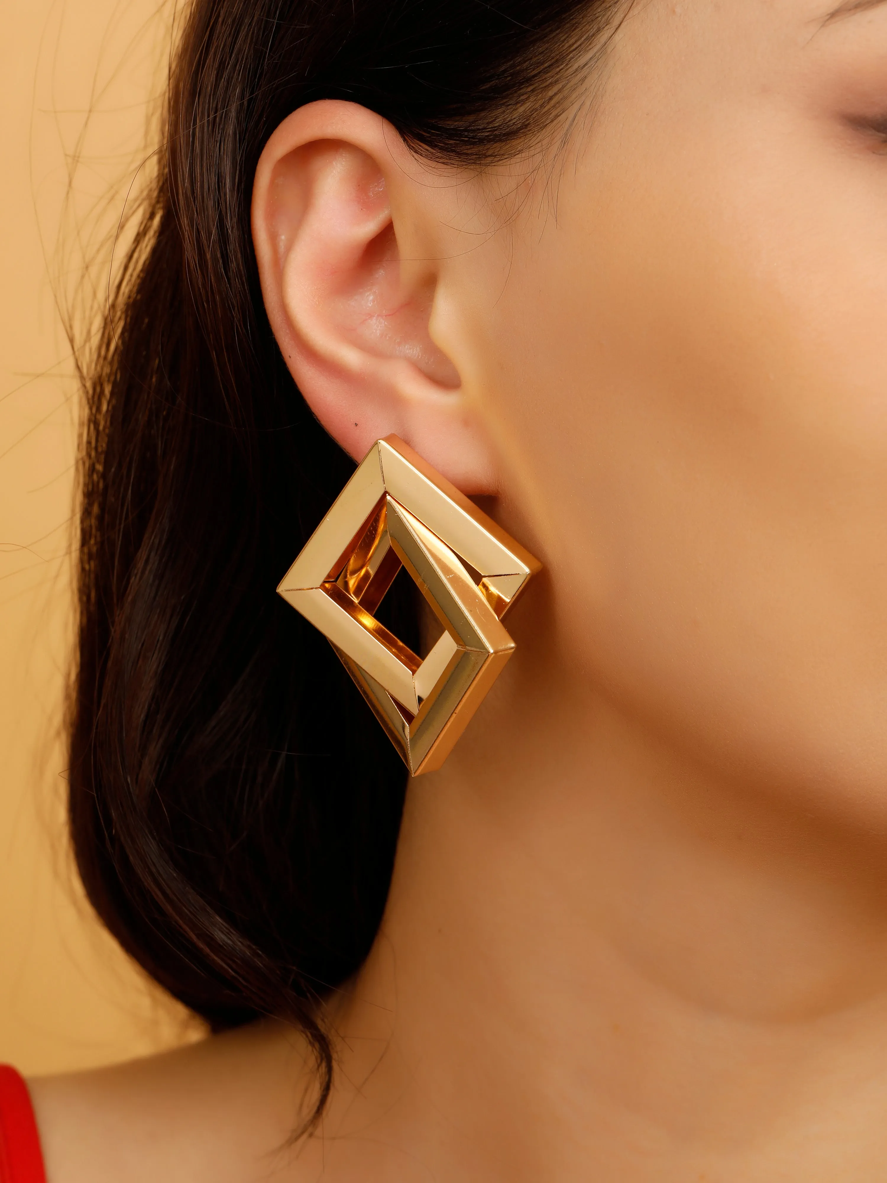 Bulky Chunky Square Earrings