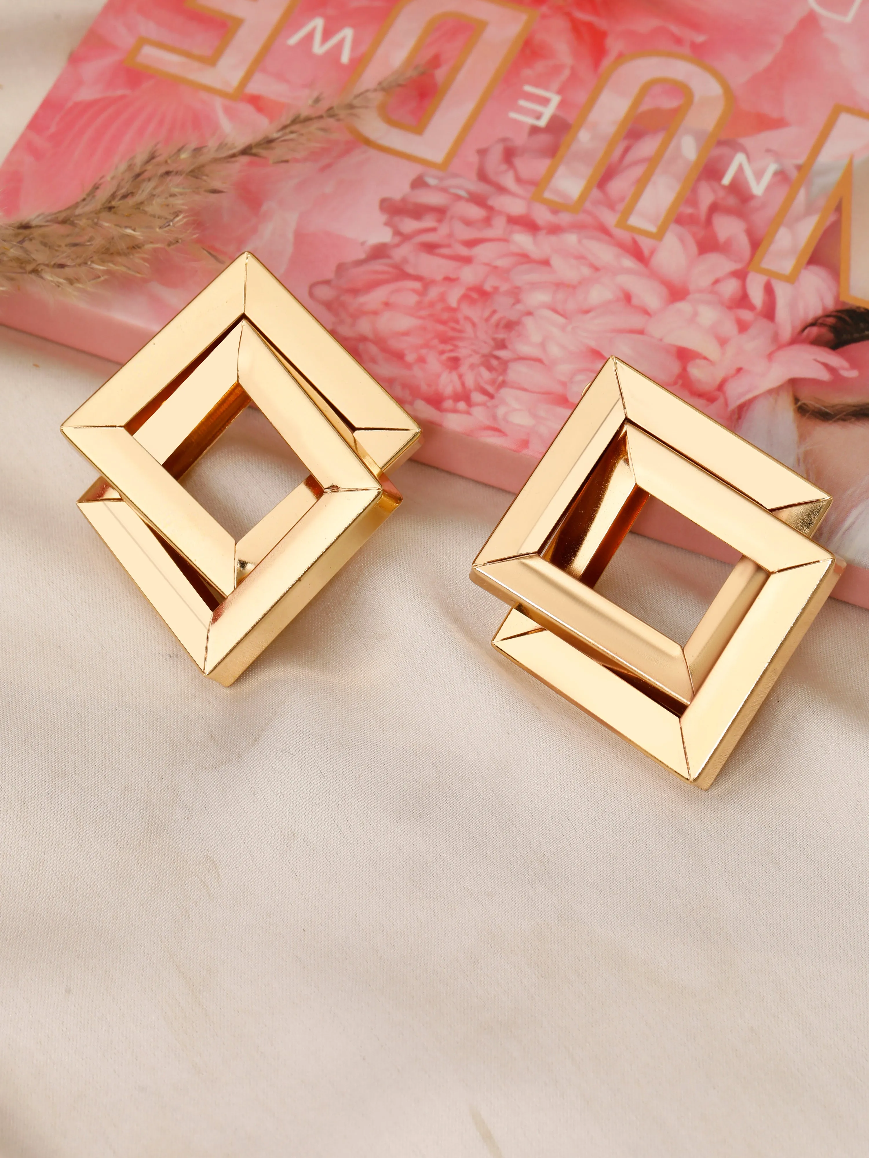 Bulky Chunky Square Earrings
