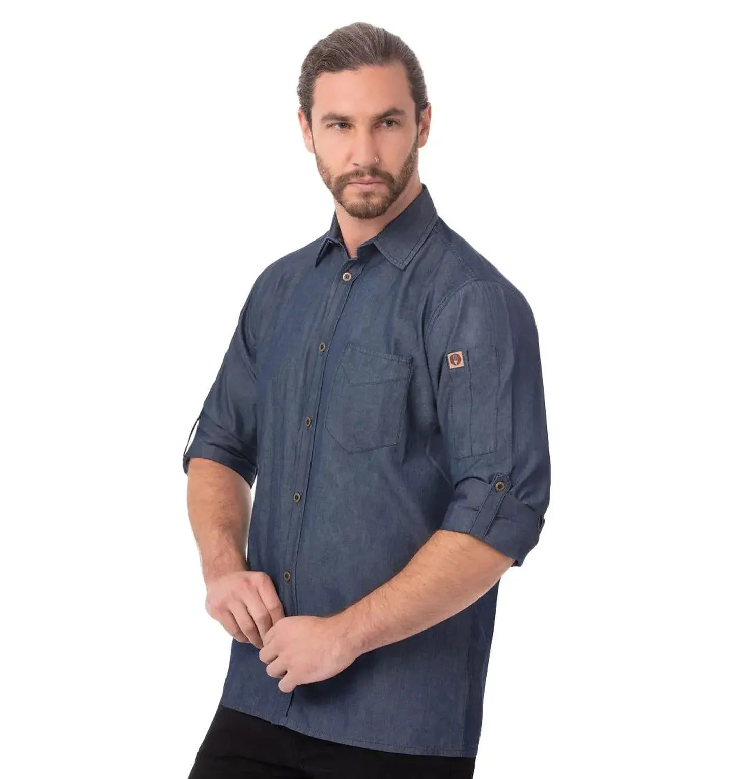Chef Works Detroit Long Sleeve Denim Work Shirt (Chef Works)