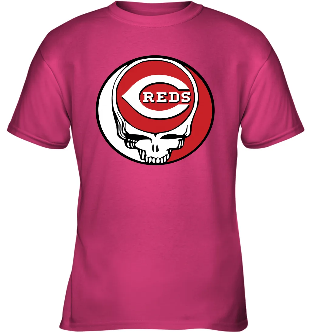 Cincinnati Reds Grateful Dead Steal Your Face Baseball Youth T-Shirt