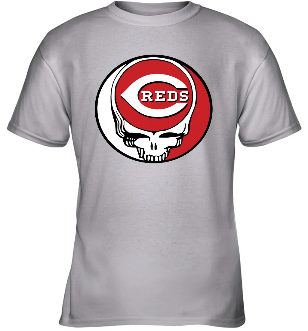 Cincinnati Reds Grateful Dead Steal Your Face Baseball Youth T-Shirt