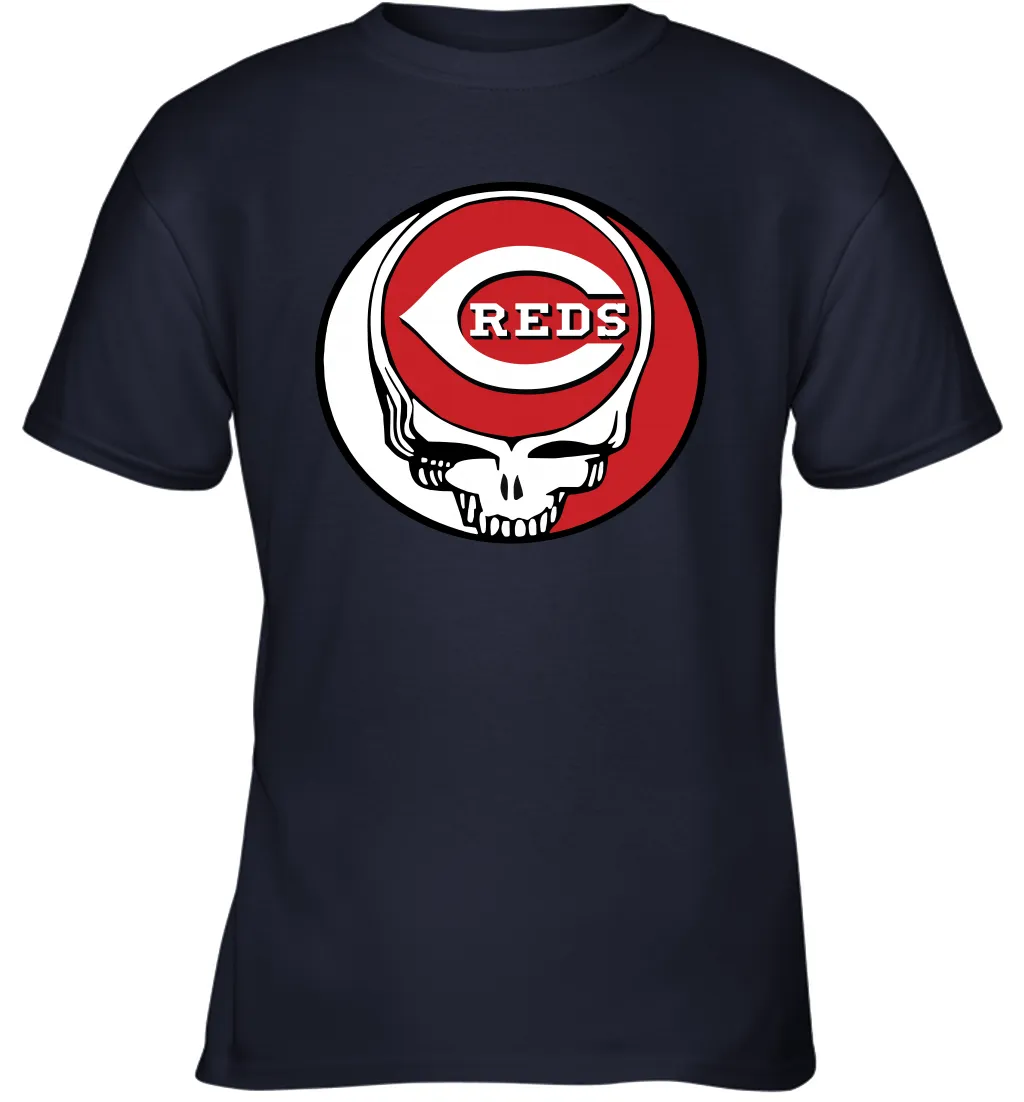 Cincinnati Reds Grateful Dead Steal Your Face Baseball Youth T-Shirt