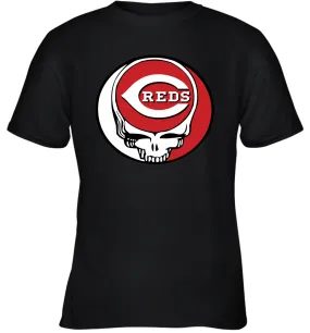 Cincinnati Reds Grateful Dead Steal Your Face Baseball Youth T-Shirt