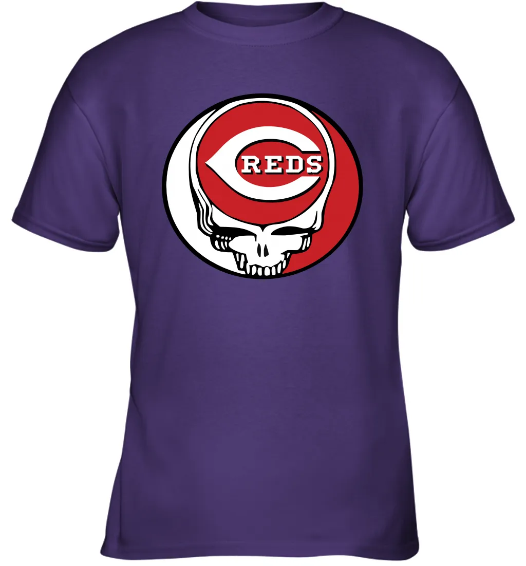 Cincinnati Reds Grateful Dead Steal Your Face Baseball Youth T-Shirt