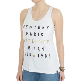 City Letters Foil Vest Top
