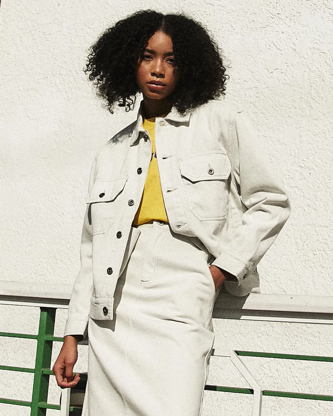 Coby Denim Jacket - Bleached White