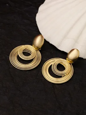 Concentric Circle Gold Earrings
