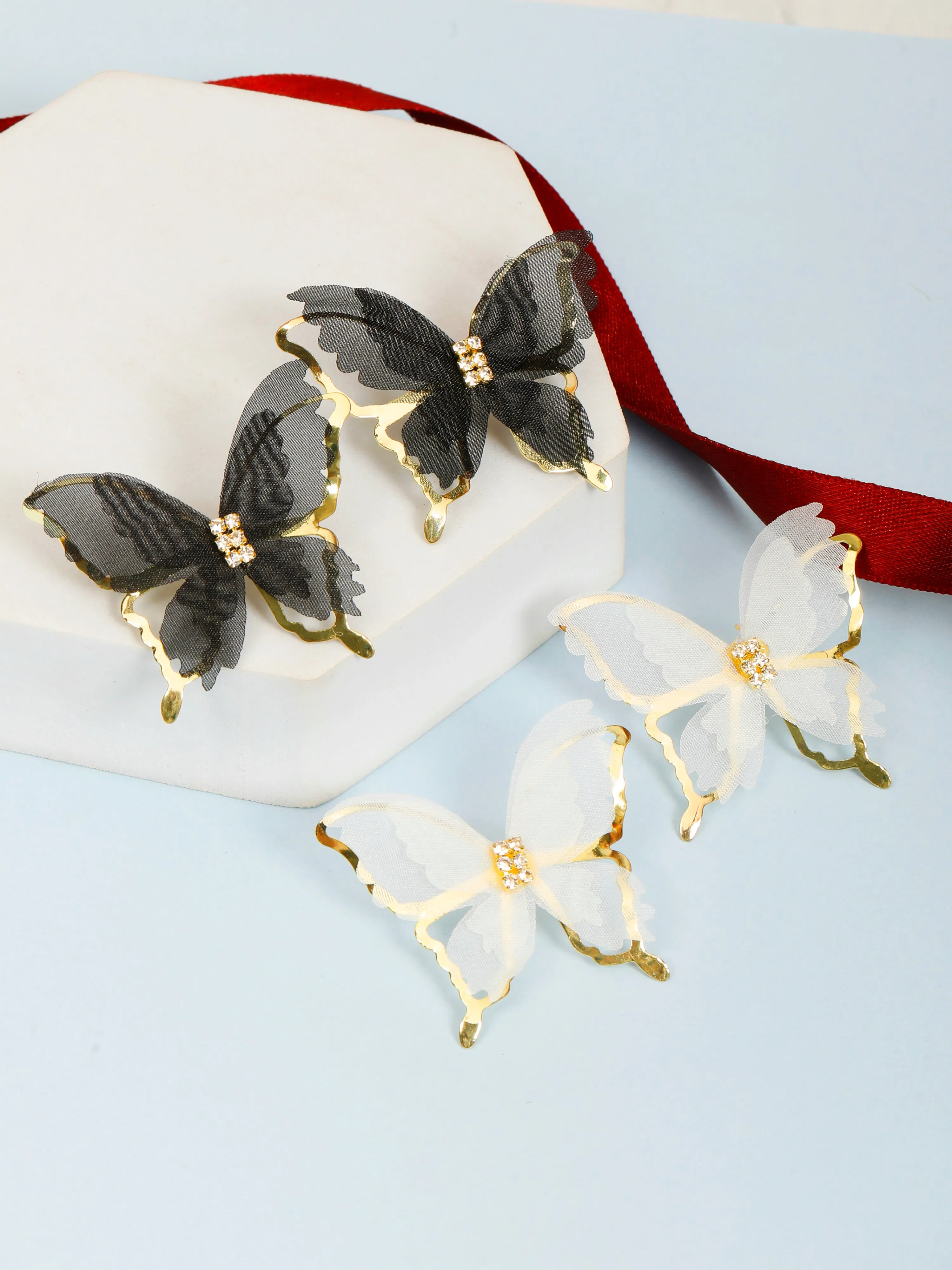 Cosmic chic/ Black flutter Earrings