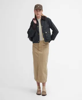 Sage Cropped Beadnell Waxed Jacket