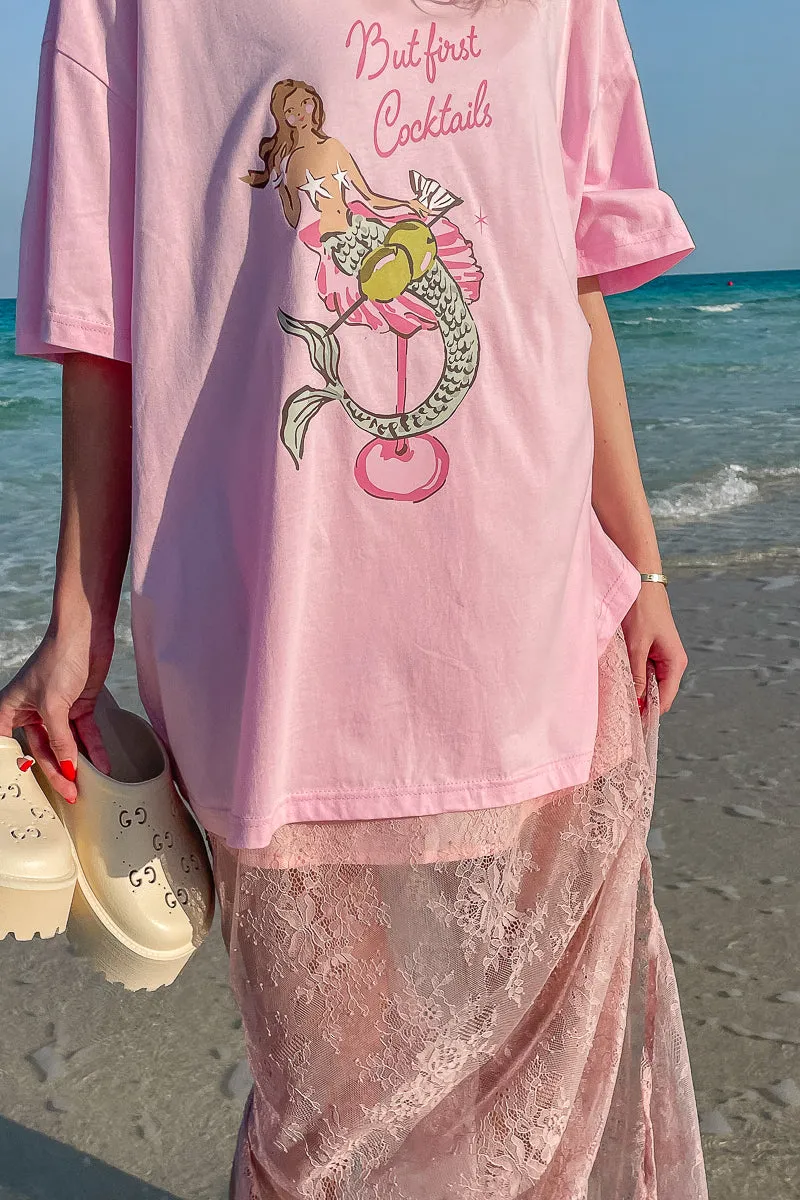 Daintree Lace Skirt- Dusty Pink