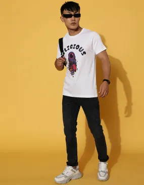 Delicious White Chest Graphic Regular Printed Tshirt