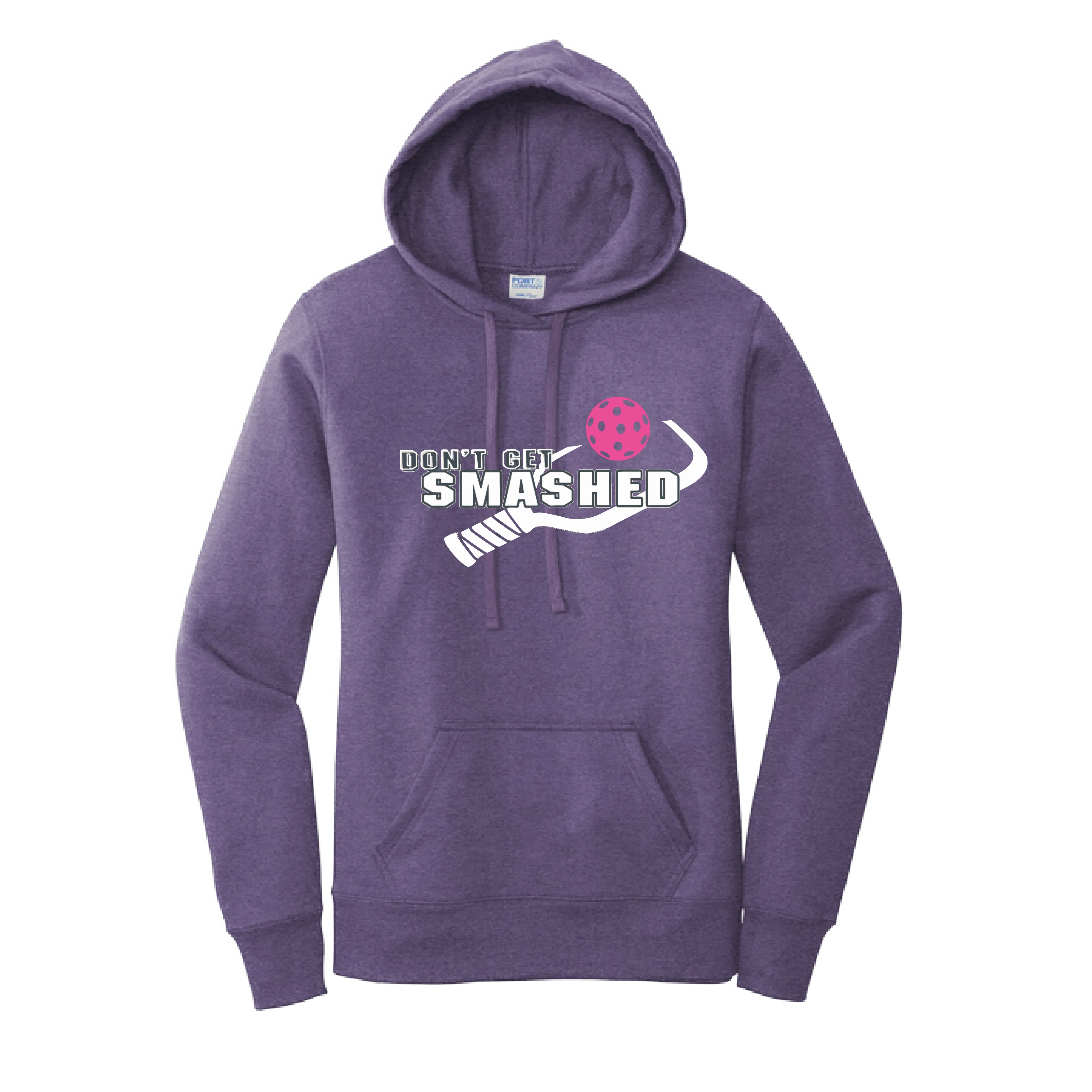 Don't Get Smashed Customizable (Pickleballs Pink Rainbow Red) | Women’s Fitted Hoodie Pickleball Sweatshirt | 50% Cotton 50% Poly Fleece