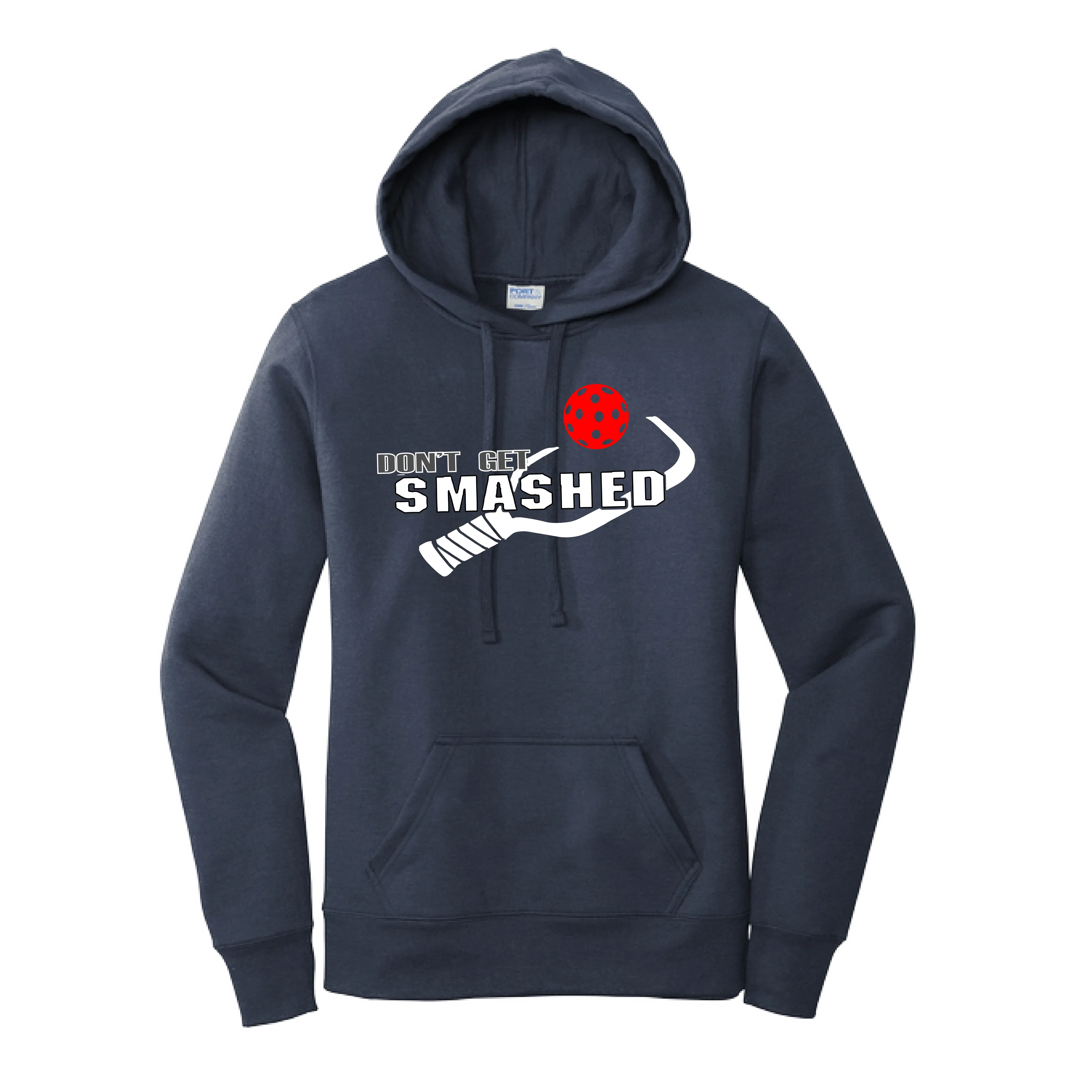 Don't Get Smashed Customizable (Pickleballs Pink Rainbow Red) | Women’s Fitted Hoodie Pickleball Sweatshirt | 50% Cotton 50% Poly Fleece