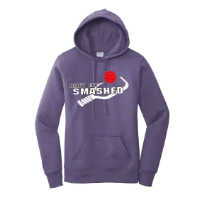 Don't Get Smashed Customizable (Pickleballs Pink Rainbow Red) | Women’s Fitted Hoodie Pickleball Sweatshirt | 50% Cotton 50% Poly Fleece