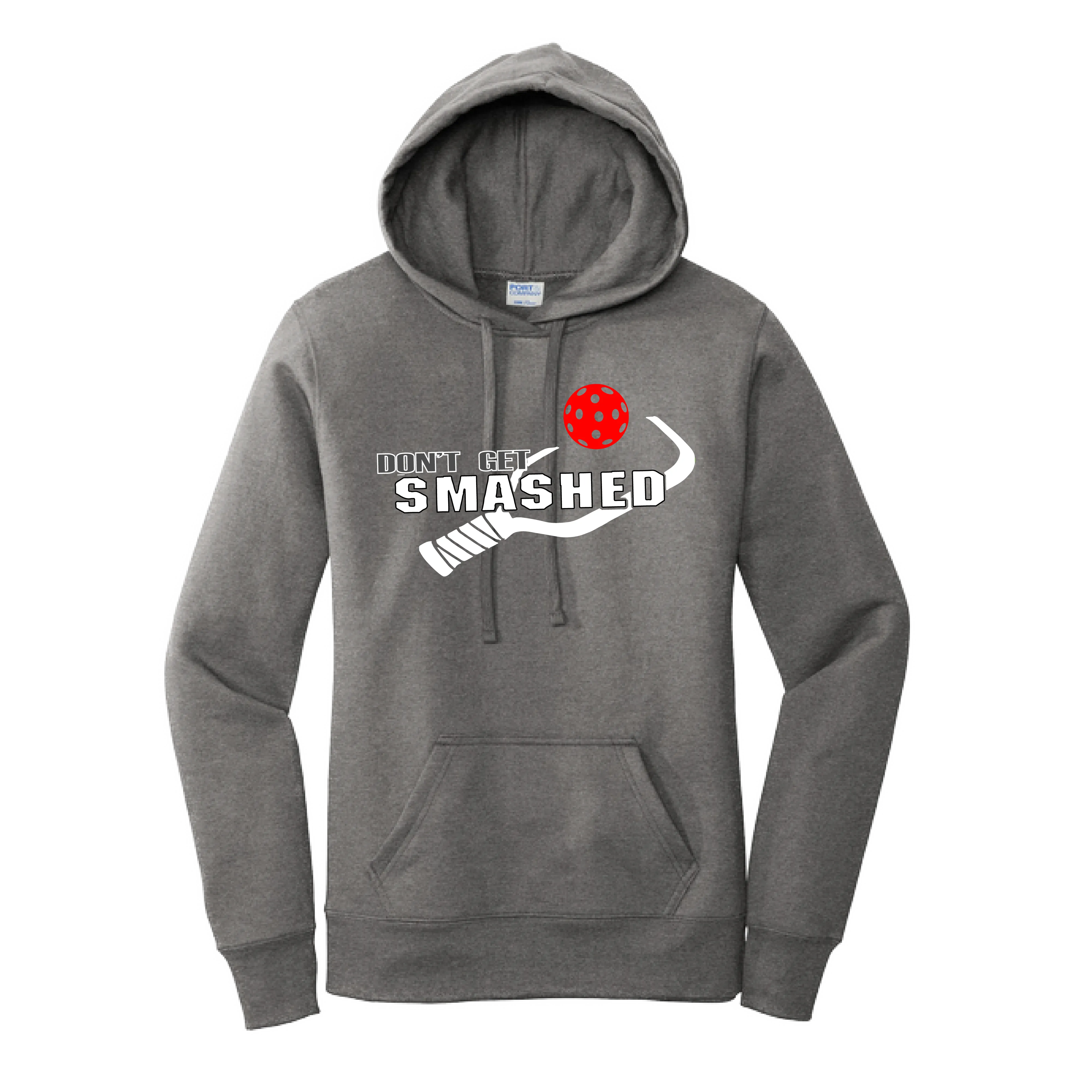 Don't Get Smashed Customizable (Pickleballs Pink Rainbow Red) | Women’s Fitted Hoodie Pickleball Sweatshirt | 50% Cotton 50% Poly Fleece