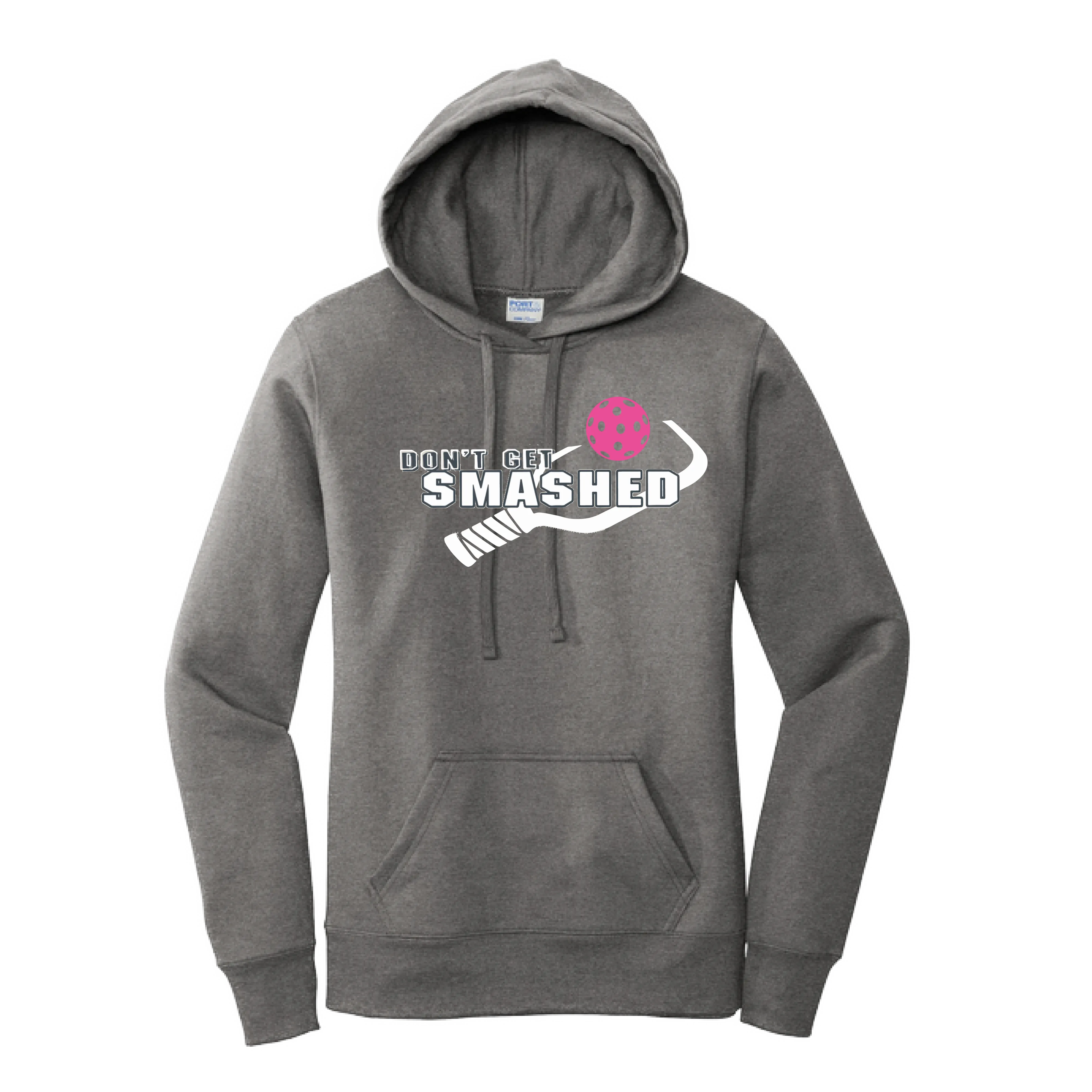 Don't Get Smashed Customizable (Pickleballs Pink Rainbow Red) | Women’s Fitted Hoodie Pickleball Sweatshirt | 50% Cotton 50% Poly Fleece