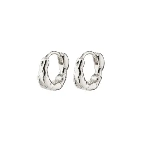 EDDY recycled organic shaped mini huggie hoops silver-plated