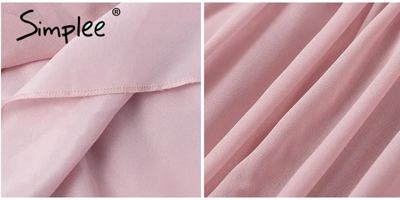 Elegant ruffle off shoulder Spaghetti strap chiffon summer dress