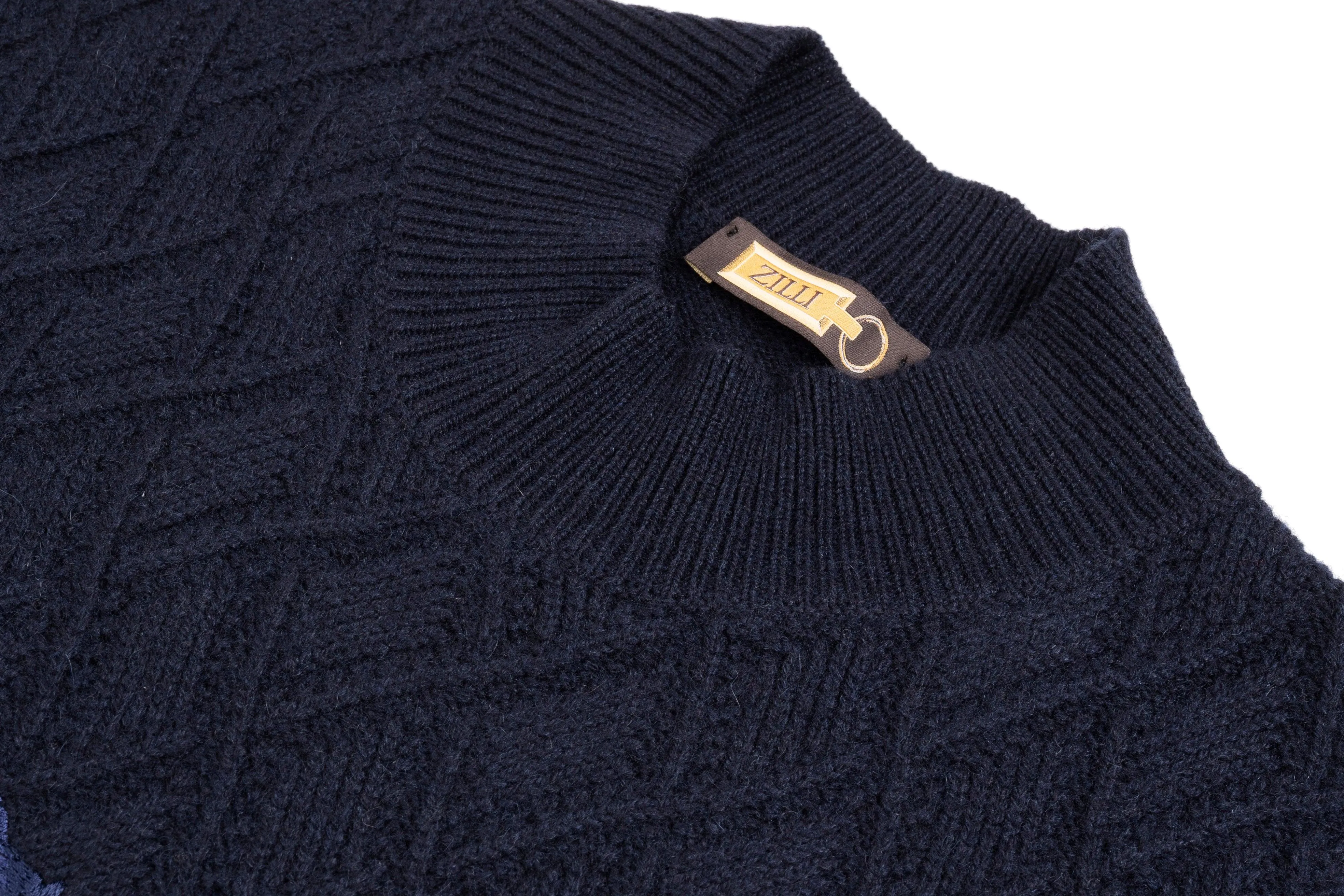 Funnel neck sweater with Lion embroidery