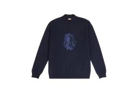 Funnel neck sweater with Lion embroidery