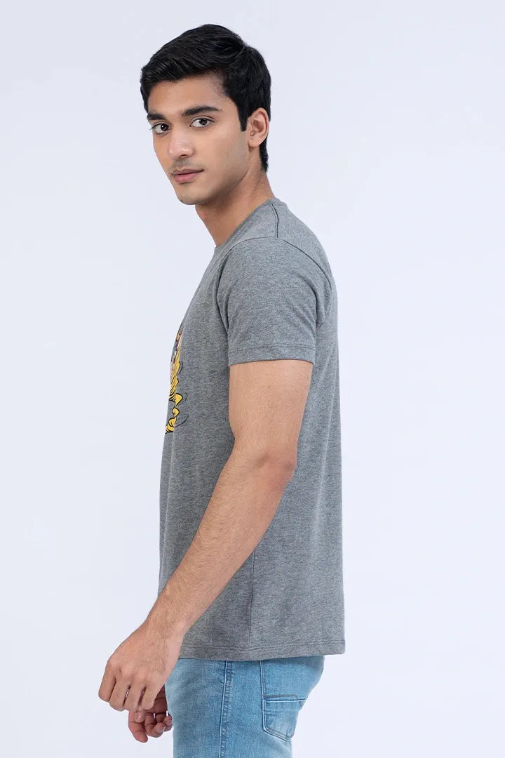 Grey Graphic Regular Fit T-Shirt