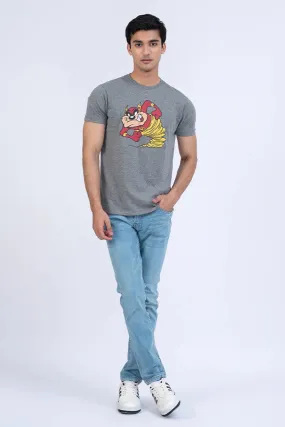Grey Graphic Regular Fit T-Shirt
