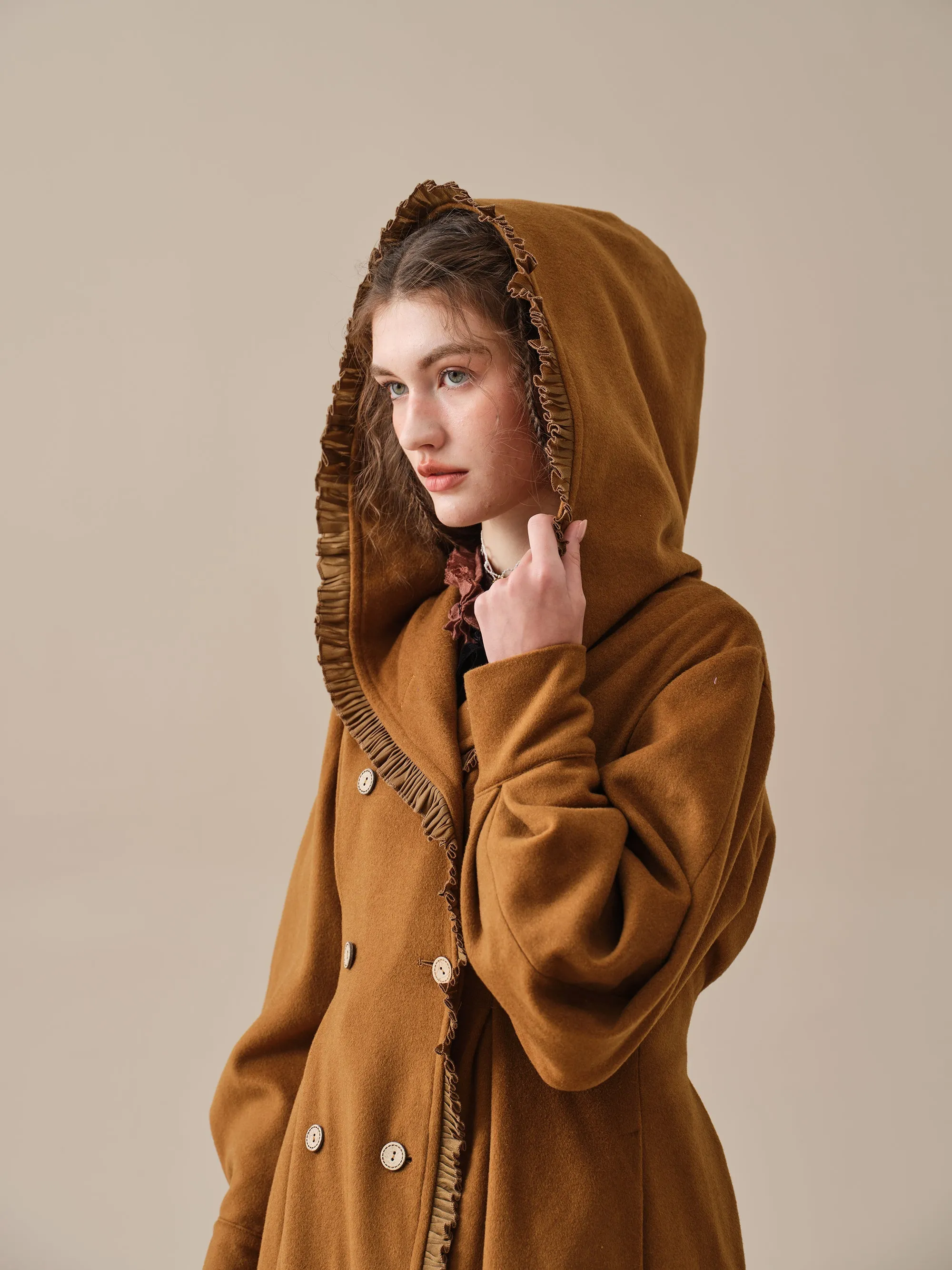 25-Year-Old Jacques Long Hooded Victorian Coat - Luxurious 100% Wool