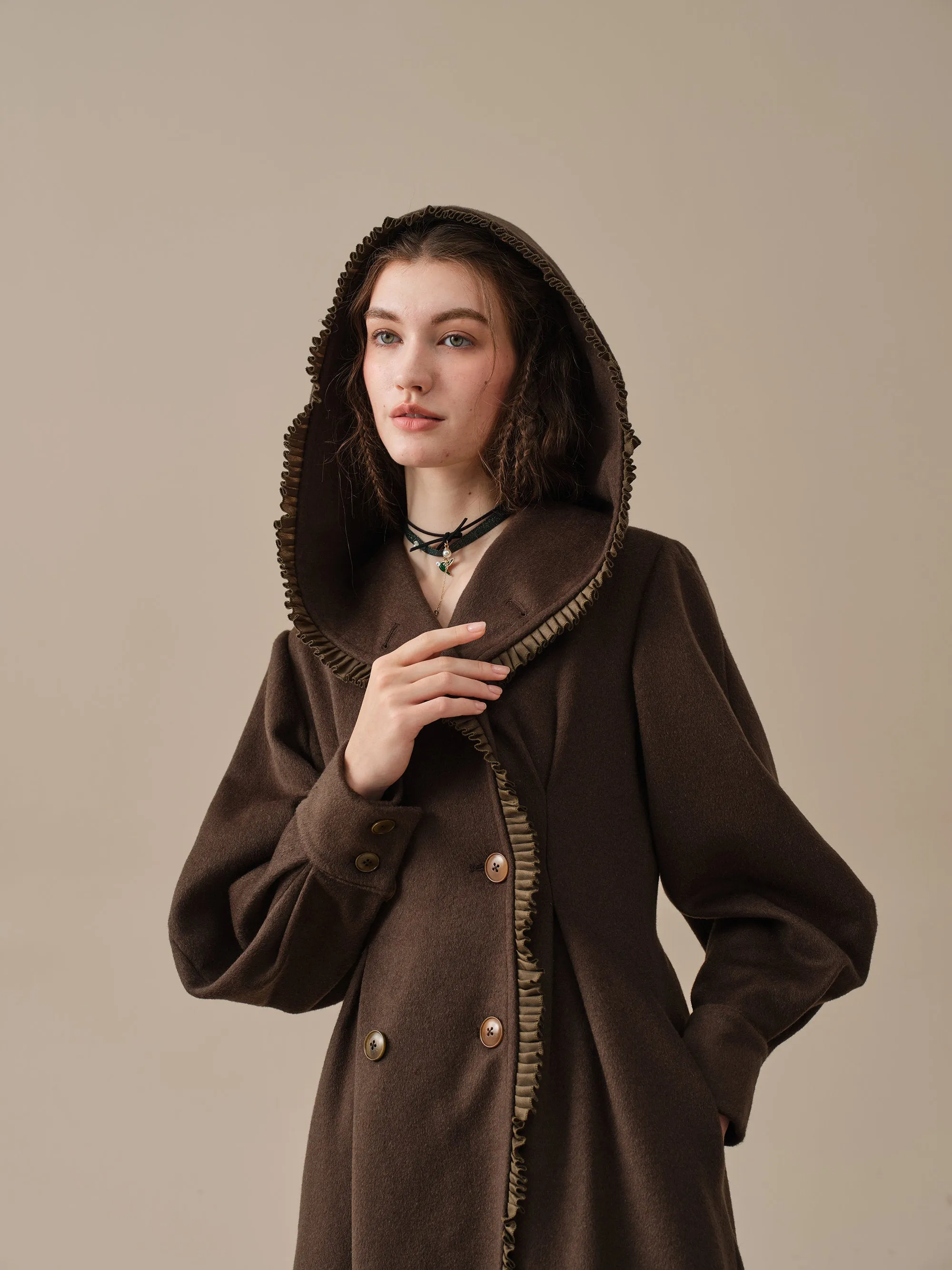 25-Year-Old Jacques Long Hooded Victorian Coat - Luxurious 100% Wool