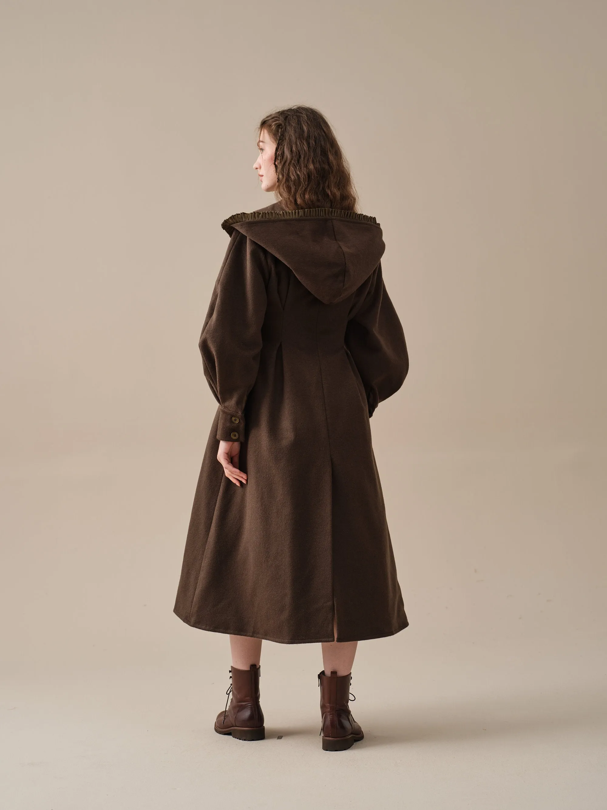 25-Year-Old Jacques Long Hooded Victorian Coat - Luxurious 100% Wool
